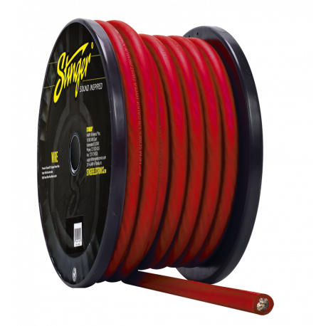 STINGER SPW110TR 10 GAUGE CAR AUDIO PRO POWER WIRE: MATTE RED 250 FT ROLL  SPOOL – LifeAfterBass